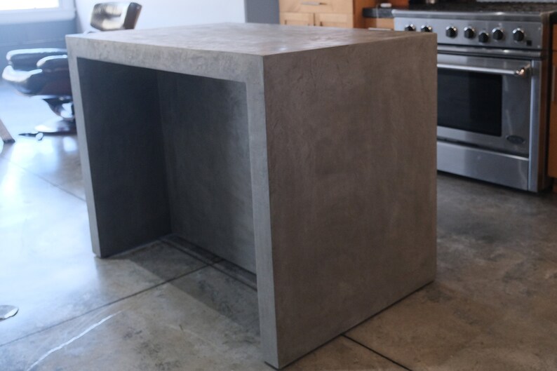 Concrete Waterfall Kitchen Island Dining Bar Etsy