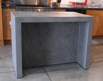 Concrete Waterfall Kitchen Island Dining Bar