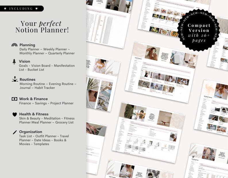 Notion Template 2026 Life Planner English Notion Dashboard Aesthetic ...
