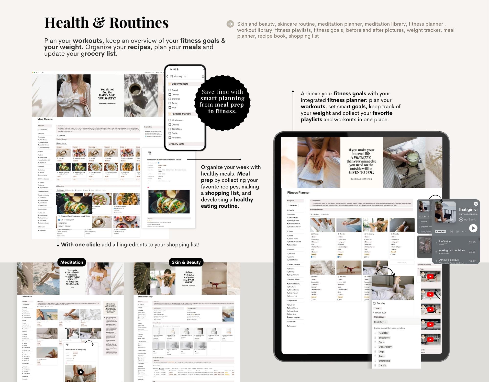 Notion Template 2026 Life Planner English Notion Dashboard Aesthetic ...