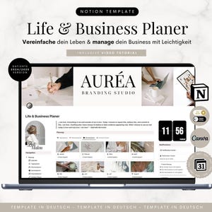 Notion 2025 Template Life & Business Planner German All In One Notion Dashboard Aesthetic Life Planner Notion Financial Planner ADHD Notion