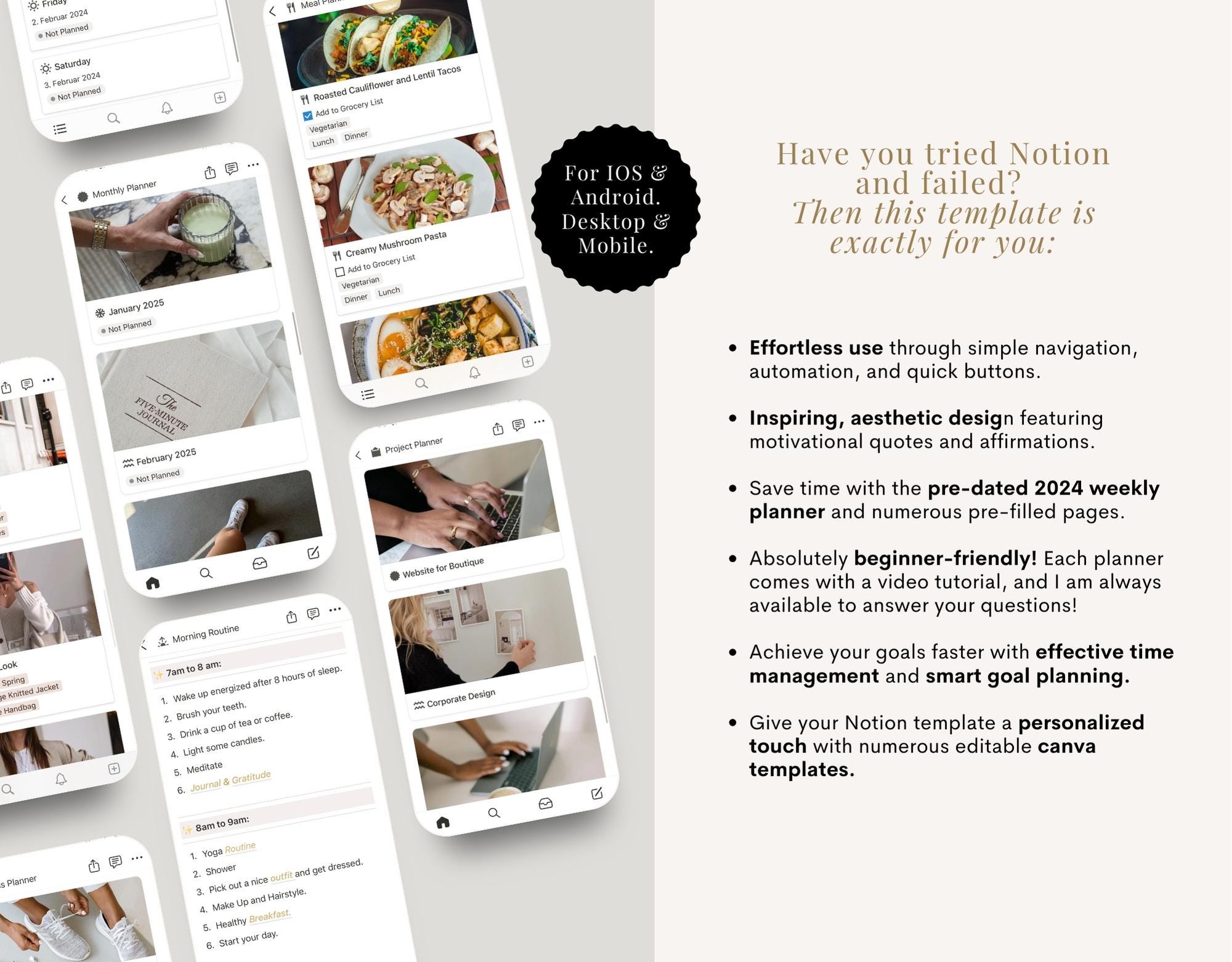 Notion Template 2026 Life Planner English Notion Dashboard Aesthetic ...