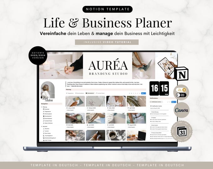 Notion Template Life Planner, All in One Notion Dark Mode, Notion ...