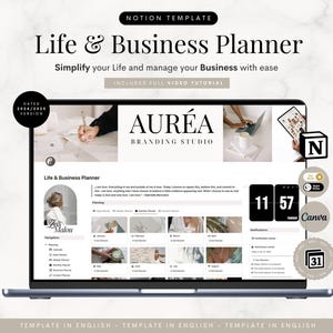 Notion 2025 Template Life & Business Planner English All In One Notion Dashboard Aesthetic Life Planner Notion Finance Templates ADHD Notion