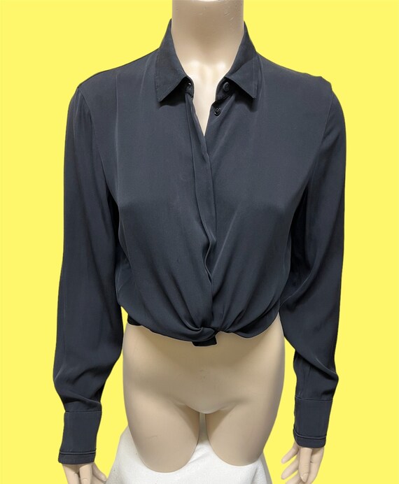 Strenesse black silk blouse shirt top / designer … - image 1