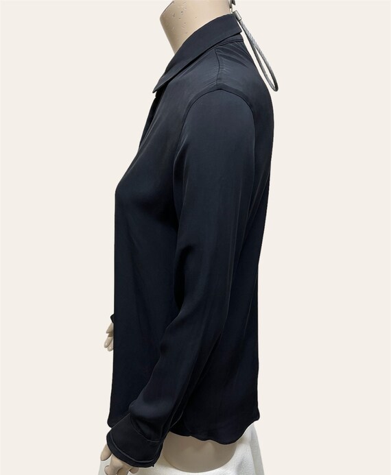 Strenesse black silk blouse shirt top / designer … - image 2