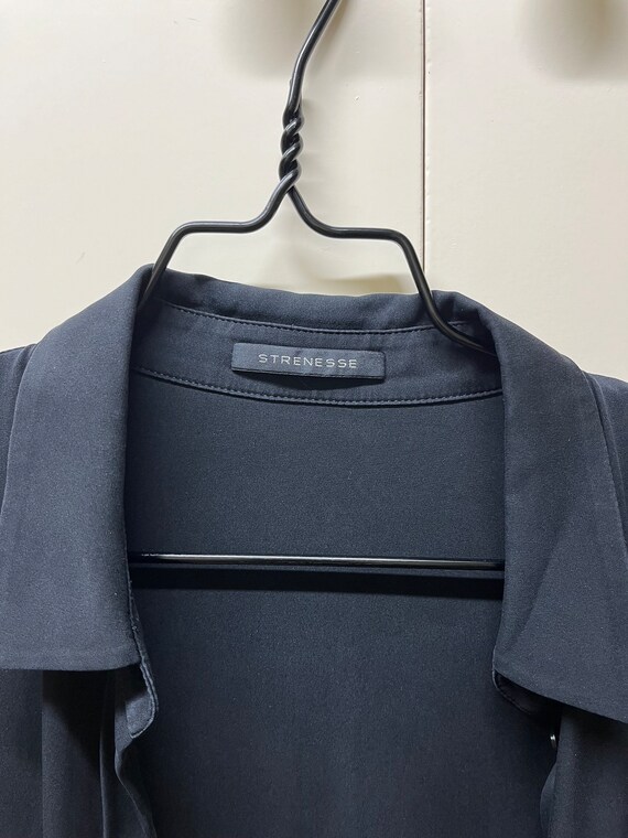 Strenesse black silk blouse shirt top / designer … - image 4