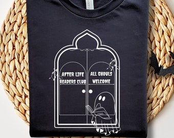 Bücherwurm Halloween Shirt Bücherwurm Merch Buch Shirt für Leser Halloween Geisterbuch Liebhaber Shirt Leset-shirt Spooky Book Club Gothic Buch