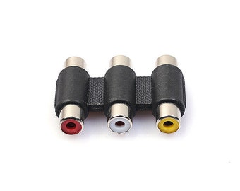 3 RCA Phono Coupler Female to Female Audio Video Connector Adaptor 3RCA Cable