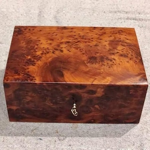 15"x10" Thuya Burl Jewelry Box with Lock and Key – High Quality Wooden Jewelry Box, Decorative Memory Box, Gift Idea, Christmas Gift