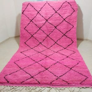 Moroccan Rug Pink 10 ft x 6.6 ft, Handmade Berber Wool Rug, Custom Moroccan Berber Rug, Soft Beni Ourain Rug, Authentic Morocco Rug
