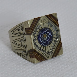 Bague Touareg Chevron Bead pour Femme et Homme, Ethnic Tribal Ring, Bague Bohemian Tribal Jewelry