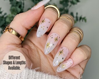 Milky Celeste Press on Nails Milky White Nails Christmas - Etsy Australia