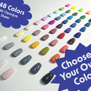 Press On Nails | Choose Your Own Color | Opaque Nails | Sheer Nails | Glossy Nails | Matte Nails | Simple Nails | Hand-Painted Nails