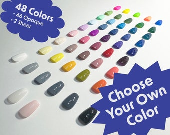 Press On Nails | Choose Your Own Color | Opaque Nails | Sheer Nails | Glossy Nails | Matte Nails | Simple Nails | Hand-Painted Nails