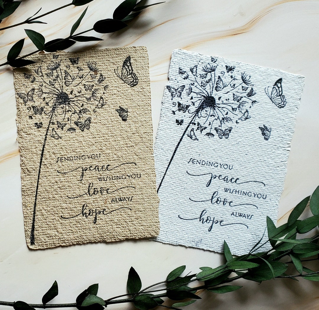 Trauerkarte Auf Englisch Mit Pusteblume Und Schmetterlingen Etsy