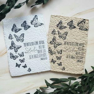 Schmetterling Karte Bibelvers Korinther 13,73 - nachhaltige Karte handgemacht als Klappkarte oder Postkarte mit Spruch zur Hochzeit o. Taufe