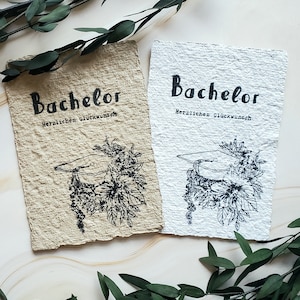 handgeschöpfte Karte zum Bachelor Abschluss - handgemachte Bachelor Karte als Gratulation zum Geschenk zum Bachelor