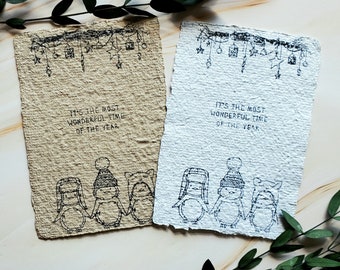 Grußkarte Weihnachten mit Spruch auf englisch -  nachhaltige Weihnachtskarte handgemacht als kleines Geschenk mit deinen Weihnachtswünschen