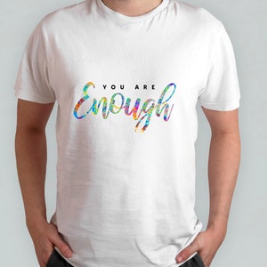 ¡Eres suficiente tipografía impresa Diseño PNG, impresión digital, descarga instantánea!