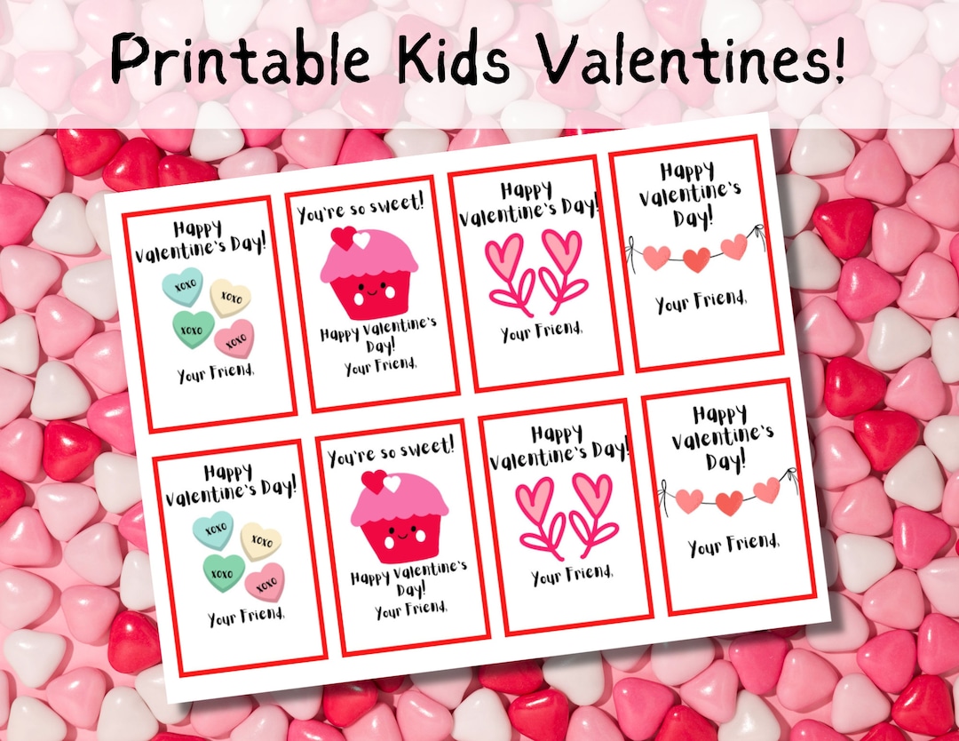 Printable Kids Valentines, Valentine's Day for Kids, Classroom ...