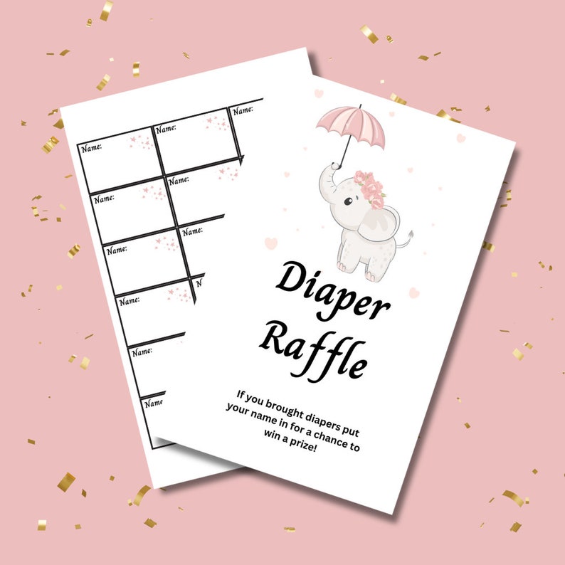 Pink Elephant Baby Shower, Printable Baby Shower Games, Editable ...