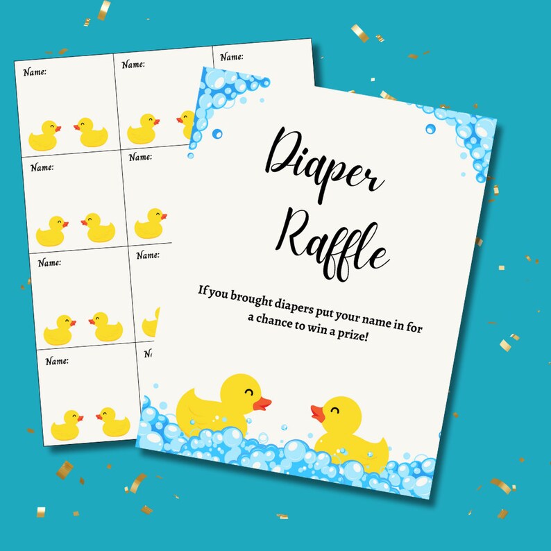 Twins Baby Shower, Rubber Duck Baby Shower, Twins Trivia, Editable