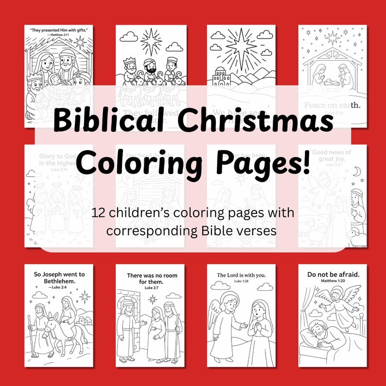 Bible Christmas Coloring Pages, Nativity Scene, Children's Printable ...