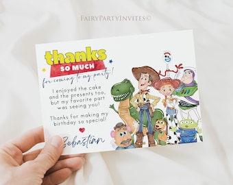 Toy Story Thank You Card Template: Editable Birthday Party (Digital Download)