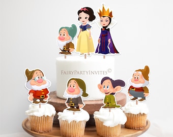 Snow White Cupcake Topper, Snow White Printable Cupcake Topper, Snow White Giveaways label, Snow White Cake Topper, Snow White - SW01