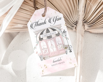 Cafe Paris Favor Tag: French Tea Party Gift (Editable Digital Download)