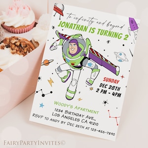 Toy Story Buzz Birthday Invitation Template, Toy Story Invitation, Toy Story Thank You Tag, Toy Story Birthday Editable Invitation - BLY01