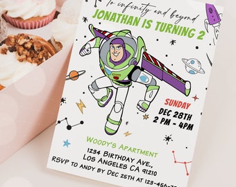 Buzz Lightyear Birthday Invitation Template, Editable Party Invite