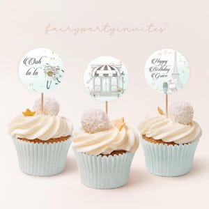Cafe Paris Cupcake Topper, französisches Pariser Cafe druckbare Cupcake Topper, Französisch Themen Topper, Paris Cupcake Topper Sofortiger Download - PR01