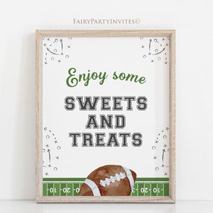 Football Birthday Party Table Sign: Sweets & Treats (Digital Download)