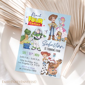 Toy Story 5x7 Birthday Invitation, Instant Download Editable Template