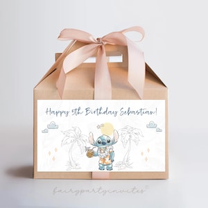 Etiqueta para caixa de empena de Lilo e Stitch, etiqueta para caixa de guloseimas de Lilo e Stitch, placa para caixa de guloseimas de Lilo e Stitch, caixa de empena de Stitch - STI01