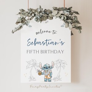 Stitch Welcome Banner, Lilo and Stitch Welcome Board, Lilo and Stitch Printable Welcome Banner, Lilo Stitch Editable Welcome Sign