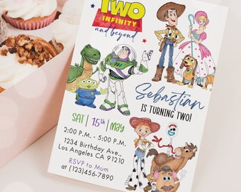 Toy Story Birthday Invitation Template, Toy Story Invitation, Toy Story Thank You Tag, Toy Story Birthday Editable Invitation - TS01