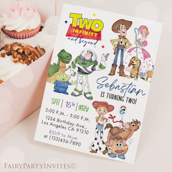 Toy Story Birthday Invitation Template, Toy Story Invitation, Toy Story Thank You Tag, Toy Story Birthday Editable Invitation - TS01