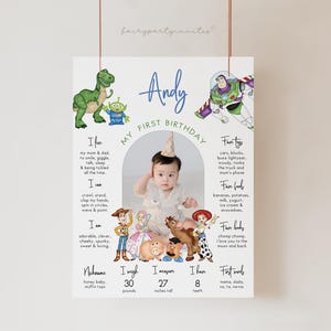 Toy Story Geburtstag Meilensteintafel, Toy Story Geburtstag Meilensteintafel, Toy Story Geburtstag Willkommensbanner, Toy Story Meilenstein - TS01