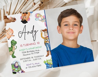 Toy Story Birthday Invitation Template, Editable Photo Invite (Digital)