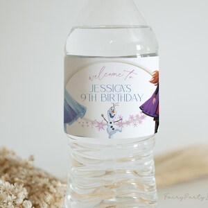 Ice Princess Water Bottle Label Template: Birthday Party Favor (instant ...