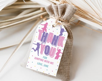 Trampoline Birthday Party Favor Tag: Editable Jump Thank You (Digital Download)