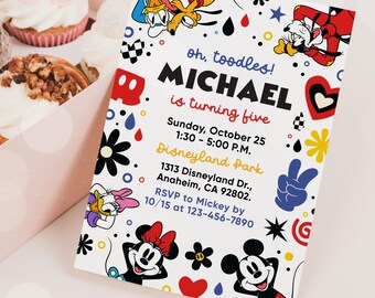 Mickey Mouse Birthday Invitation Template: Editable Party Invite (Digital)