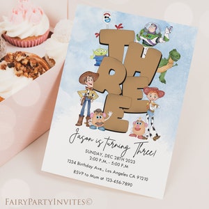 Toy Story Birthday Invitation Template, Toy Story Invitation, Toy Story Thank You Tag, Toy Story 3rd Birthday Editable Invitation - TS01