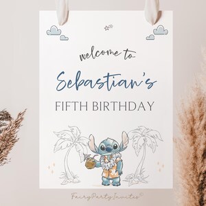 Stitch Welcome Banner, Lilo and Stitch Welcome Board, Lilo and Stitch Printable Welcome Banner, Lilo Stitch Editable Welcome Sign