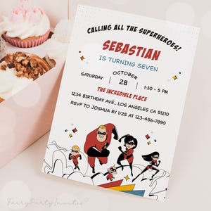 The Incredibles Birthday Invitation Template, Incredibles Invitation, Incredibles Birthday Invitation, Incredibles Editable Invite – TINC