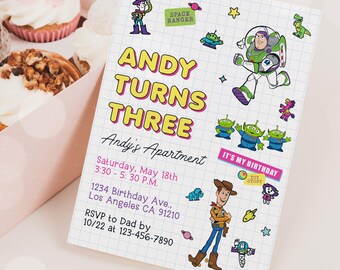 Toy Story Birthday Invitation Template: Editable Party Invite