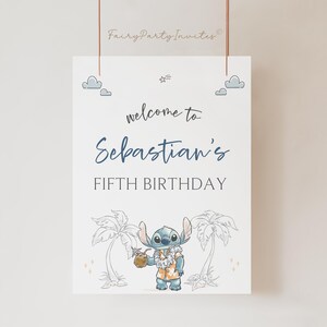 Stitch Welcome Banner, Lilo and Stitch Welcome Board, Lilo and Stitch Printable Welcome Banner, Lilo Stitch Editable Welcome Sign